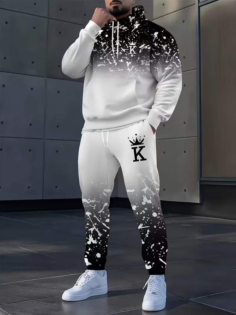 Outdoor Sports Outfit - Ensemble 2 pièces imprimé couronne mode