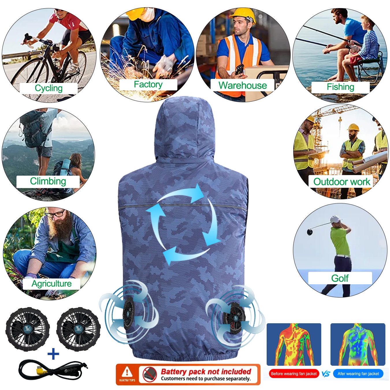 Ventilateur de sport d'été 12V - Outdoor Sport Brand Jacket avis et prix